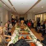 Cafe table during a big event