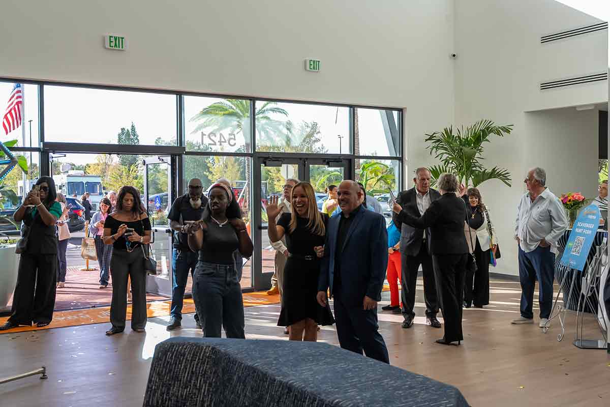 People at the lobby during an event