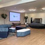 Lobby with Foundation logo on the TV