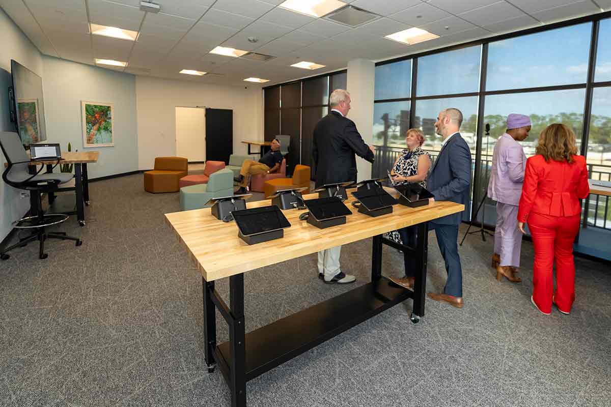 Tech room during a grand opening