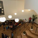 View of the lobby and the stairs from the second floor